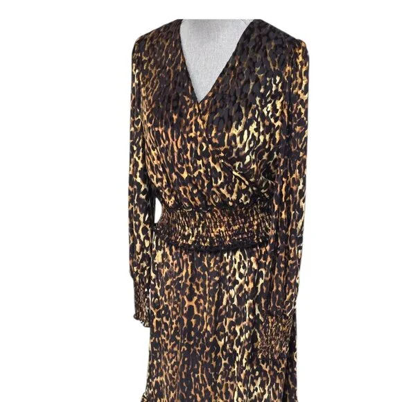 Tahari Women's Black Burnout Velvet Long Sleeve Dress Size M Sample Dress - Picture 2 of 7